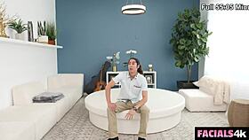 scarlett skies needs to save boyfriend's job so she rides and gets double teamed pussy fucked by him and boss