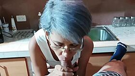 damn the kitchen's too hot, bend me over and fuck me hard already.