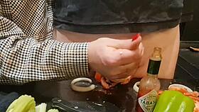 Extreme Kitchen Cock Torment with Urethral Insertion Agony!