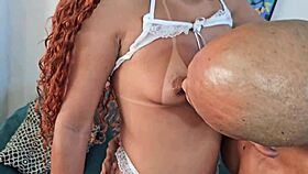 Will this virgin brunette's big clit handle her first monster cock creampie? Tease reveals all