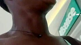Nigerian mall slut masturbates in bathroom