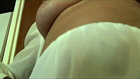 Naughty Granny Teases Flashes Pussy in See-Through Top Slip