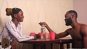 drunk ebony bbw joins drinking game pussy contest