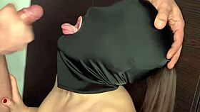 Hey, watch this amateur wife swallow cum to settle that huge debt