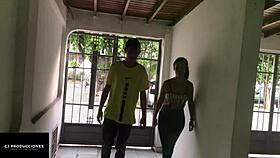 skinny latina strips and takes hard anal pounding at home