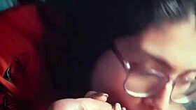 glasses slut delivers excellent homemade blowjobs