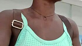 Nigerian mall slut masturbates in bathroom