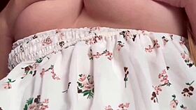 super cute natural babe fingers her pretty pussy close up in homemade fun