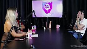 explosive jow jow bora cast blasts with bruna carlos on sheer red!