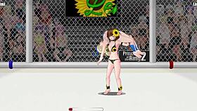 PRINCESS RING 2 MIMI VS RENA LESBIAN WRESTLING CLASH!