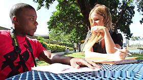 college professor gets wild slurping on massive black cock deepthroat action