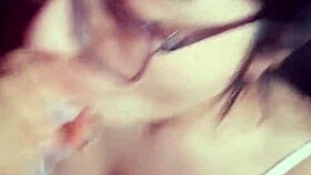 glasses slut delivers excellent homemade blowjobs
