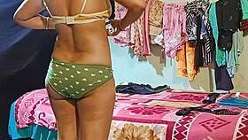 young girlfriend bent over doggystyle for creampie fuck