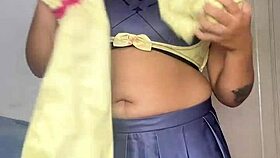 chubby ebony babe slips into varesa genshin cosplay