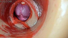 huge cock blasts deep creampie captured by internal pussy cam