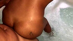 Chatting up my hot neighbor for steamy jacuzzi sex