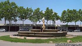 Watch Spanish hottie get gangbanged hard in public!