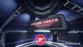 Penny wrestling nude, licking Carissa's pussy in hot lesbian match