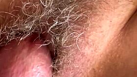 Hairy tight pussy gets monster cock fucked in ultra closeup slowmo