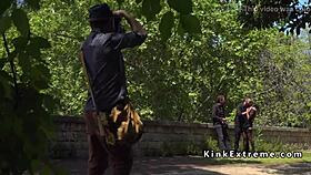 Watch Spanish hottie get gangbanged hard in public!