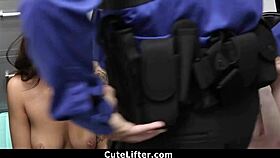 shoplifting cutie caught and punished with big cock in store