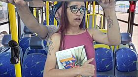 old man gropes bent over student doggystyle on public bus