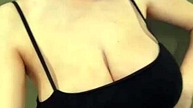 My slim beauty flaunts milky natural tits outdoors, licking nipples before public pussy show