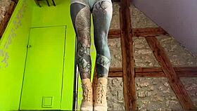 trans pole dancer shows off crossdressing poses and moves