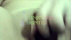 Black dildo stretches my tight little pussy till I explode