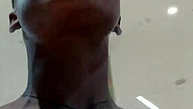 Nigerian mall slut masturbates in bathroom