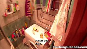 Fucking Glasses Coed Tracy Delivers Deep Blowjobs And Shaved Pussy Rides For Cumshot