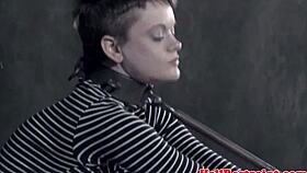 Ever wonder how a restrained sub gags on deepthroat while getting spanked and choked hard?