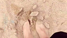 BARE FEET sink into warm sand for sensory fetish play