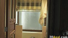 blonde babe tempts with erotic butt play and cum