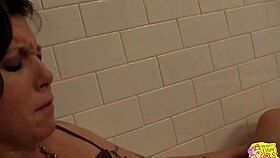 spicy lesbian couple tina horn andre shakti fist passionately with toys