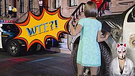 secretary in stockings fulfills 15 rough outdoor office upskirt requests