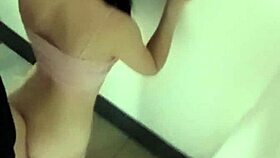 teasing classmate's tight pussy in the entrance before mouth creampie