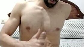 Attractive Stud Flaunts Ass While Stroking Massive Cock