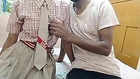 desi schoolgirl's tight pussy tempts with cute brunette homemade fuck