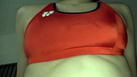 Cute japanese babe Rena lets coach grope her toned body during sneaky training turning into raw hardcore creampie pounding!