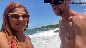 Huge Cock Sucked on Beach as Crowds Watch Exhibitionist Action