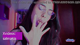 vintage brunette hairy pussy babe stuffs toys deep inside while licking dildo