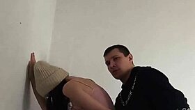 teasing classmate's tight pussy in the entrance before mouth creampie