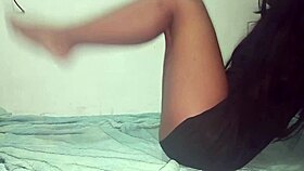 Sexy Brunette Teases Tight Panties Up Close