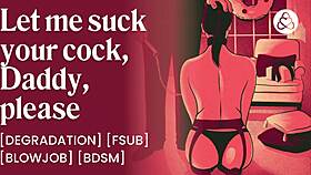 Facial Cumshot on Bound Submissive in BDSM Roleplay Creampie