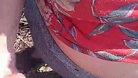 Amateur Chubby Wife Blows Hubby Then Takes Doggy Cumshot in Bushy Outdoor Fuck