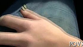 a hard cock meets shaved teen pussy in intense pov action