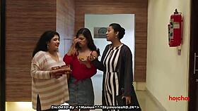 Rachel White and Riya Ren caught bending over for cheating doggystyle sex