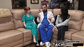 freshman ditria rose surrenders to mandatory hitachi orgasm backstage