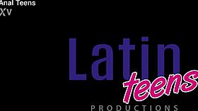 Greedy skinny slut craves three monster cocks stretching her tight holes